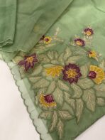 Merlin (Pure designer Organza) - Pistachio Green - Image 2