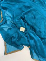 NoorPatta (Space silk saree) - Rama Green