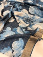 Amber light (Raw silk) - Navy