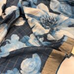 Amber light (Raw silk) - Navy