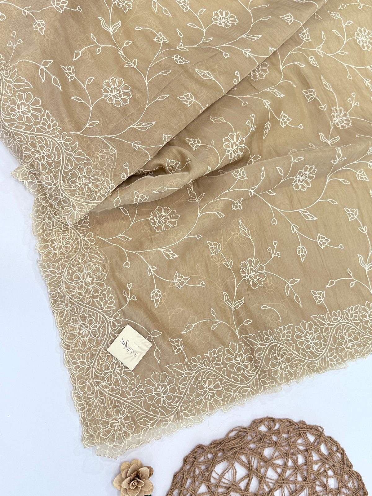 8c672111-188a-4050-bcfe-80498c8d9c93 Amelia (Pure Hakoba Organza) - Earthy Olive - Image 1