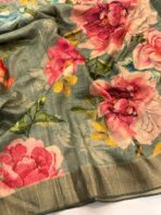 Amber light (Raw silk) - Forest green - Image 2