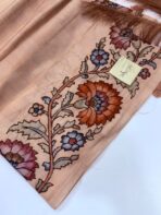 Varna Jaalam (Appliquéd Tussar) - Nude beige - Image 3