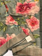 Amber light (Raw silk) - Forest green