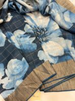 Amber light (Raw silk) - Navy - Image 3