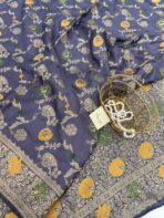 Madhuri (Banarasi silk) - Muted Mauve - Image 2