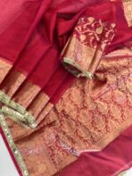 Antara (Banarasi tissue silk) - Vermillion red