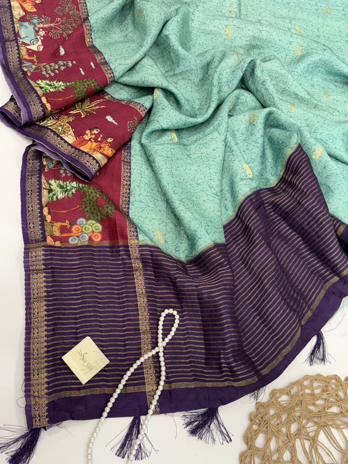 e4e8b536-03d2-4e77-978f-7d76c6c612bd Pretham (Viscose silk) - Sea green - Image 1