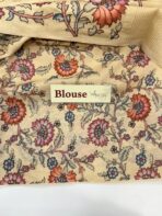 Varna Jaalam (Appliquéd Tussar) - Pastel yellow - Image 5