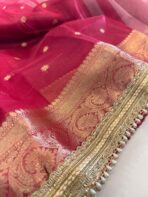 Svarna (Banarasi tissue silk) - Rani Pink - Image 2