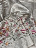 Ambika (Embroidered Banarasi silk) -  Silver - Image 2