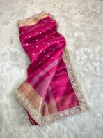 Svarna (Banarasi tissue silk) - Hot pink
