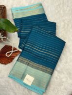 Bhumi (Semi Mysore crepe) - Teal blue - Image 2