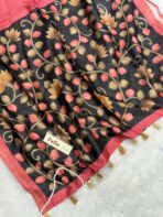 Anvita (Tussar silk) - Hot peach - Image 3