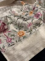 Ambika(Embroidered Banarasi silk) - Soft Gold - Image 2