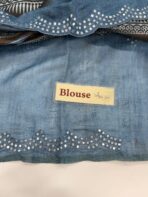 Athmika (Tussar by cotton) - Muted Ink - Image 3