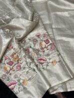 Ambika (Embroidered Banarasi silk) -  Silver