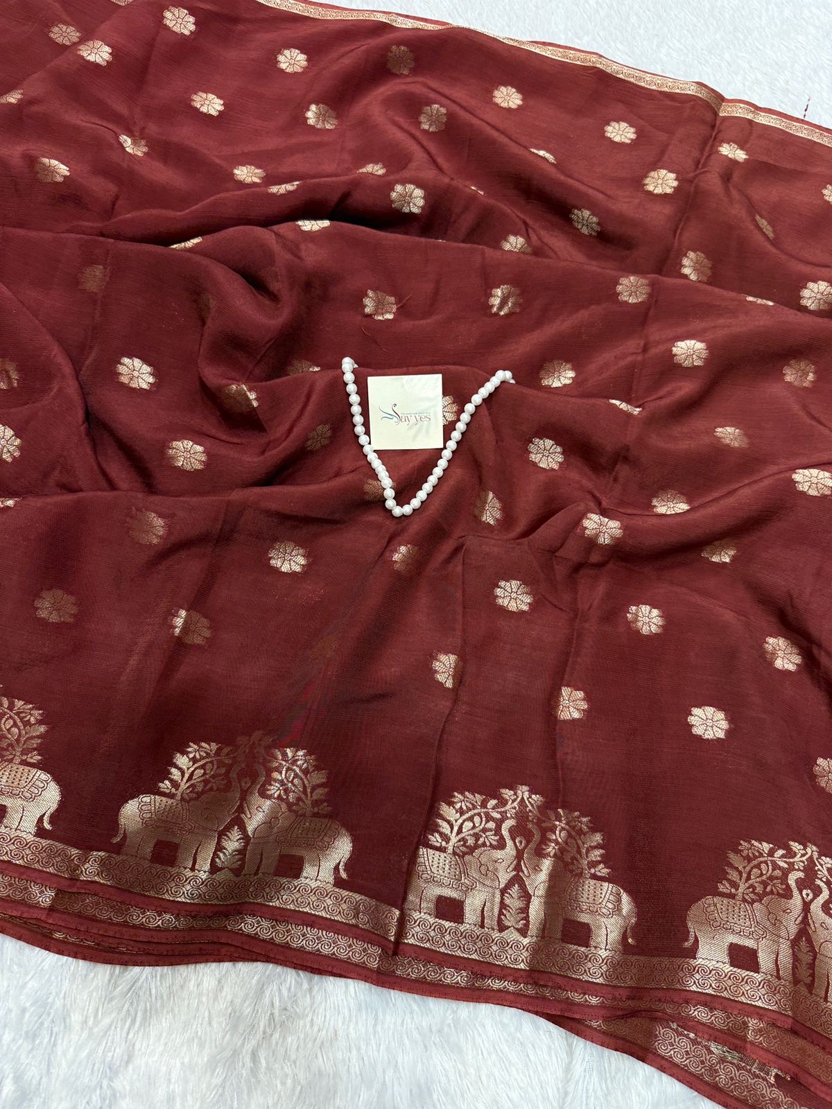 54369e3c-ae54-4894-bb54-63b79b2c65ba Aandal (Viscose dola silk) - Coffee bean - Image 1