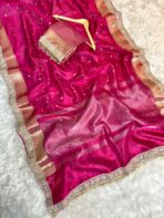 Svarna (Banarasi tissue silk) - Hot pink - Image 7