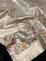 Ambika(Embroidered Banarasi silk) - Soft Gold