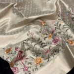 Ambika(Embroidered Banarasi silk) - Soft Gold