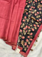 Anvita (Tussar silk) - Hot peach - Image 2