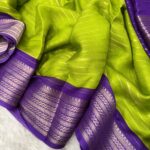 Bhumi (Semi Mysore crepe) - Parrot green