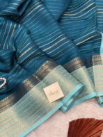 Bhumi (Semi Mysore crepe) - Teal blue
