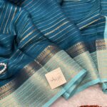 Bhumi (Semi Mysore crepe) - Teal blue