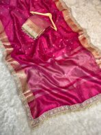 Svarna (Banarasi tissue silk) - Hot pink - Image 5