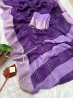 Bhumi (Semi Mysore crepe) - Violet - Image 3