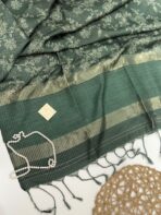 Ezhilmathi (Tussar silk) - Green - Image 2