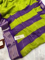 Bhumi (Semi Mysore crepe) - Parrot green - Image 5