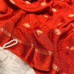 Aandal (Viscose Jute silk) - Ferrari red