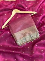 Svarna (Banarasi tissue silk) - Hot pink - Image 8
