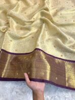 Sukhi (saree) - Ivory & Purple