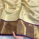 Sukhi (saree) - Ivory & Purple